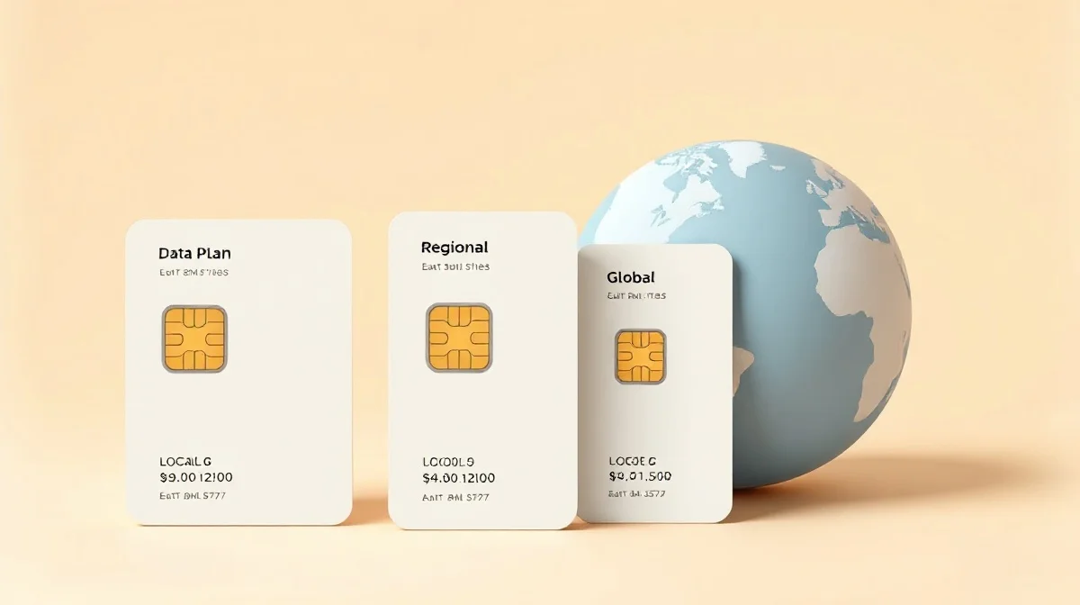 Схема тарифов Airalo: локальные, региональные и глобальные пакеты eSIM