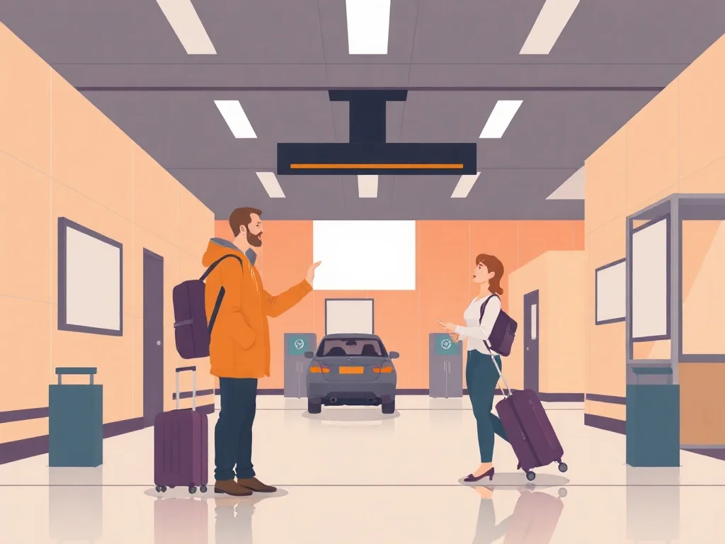 Водитель GetTransfer с именной табличкой встречает пассажира в зоне прилёта