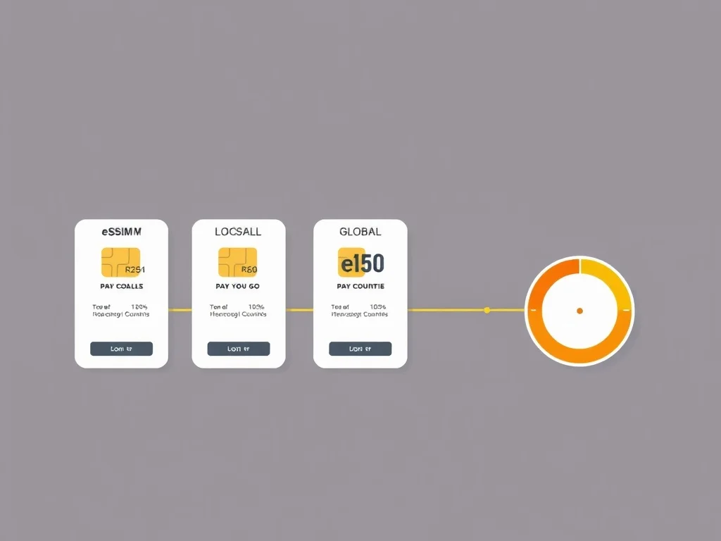 Схема тарифов eSIM Yesim: локальный, региональный, глобальный и Pay As You Go